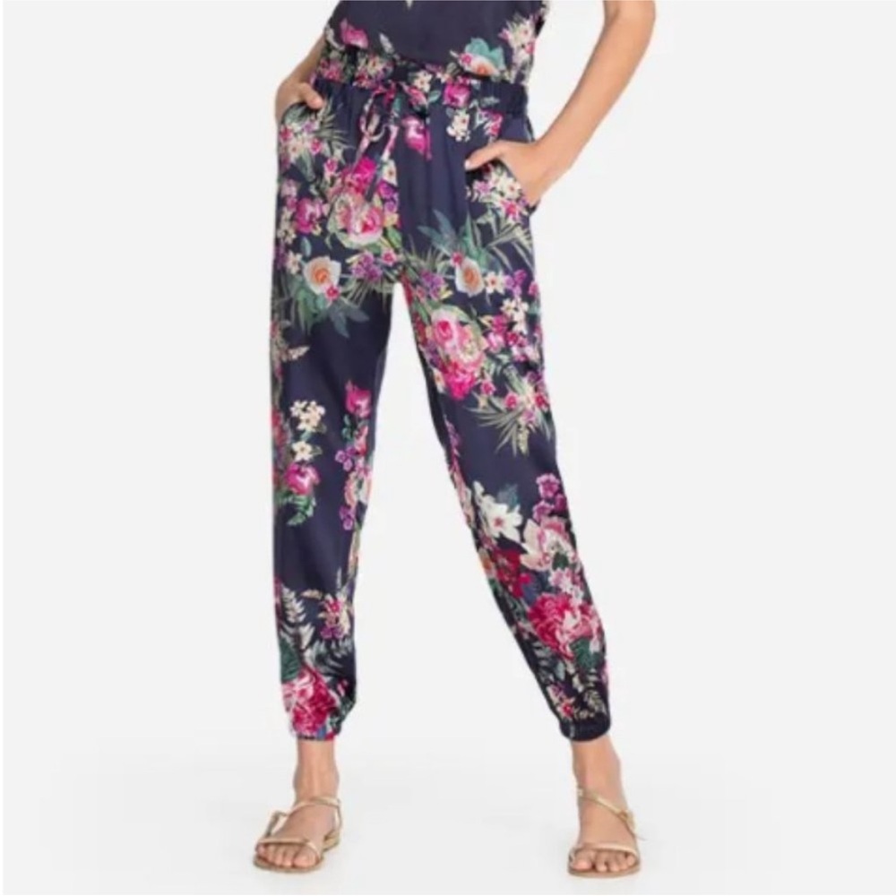 Johnny Was Silk Blend Floral Cora Joggers Size XS